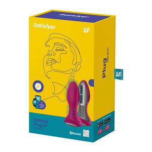 Анальная пробка с вибрацией и массажем бусинами Rotator Plug 2+ (fuchsia)