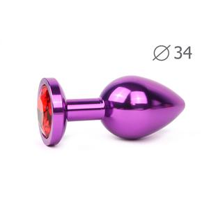 VIOLET PLUG MEDIUM (втулка анальная), L 82 мм D 34 мм, вес 100г, цвет кристалла красный