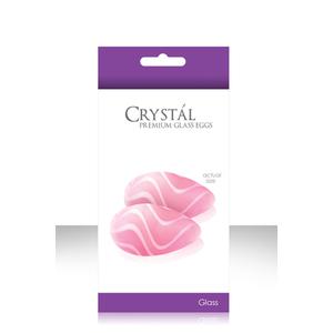 Вагинальные шарики CRYST'AL KEGEL EGGS из стекла розовые