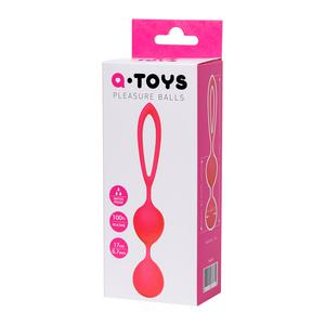 ВАГИНАЛЬНЫЕ ШАРИКИ A-TOYS BY TOYFA, СИЛИКОН, РОЗОВЫЕ, Ø 3,1 СМ