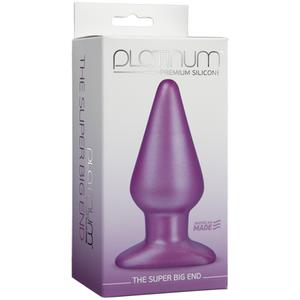 Большая анальная пробка Platinum Premium Silicone - The Super Big End - Purple фиолетовая