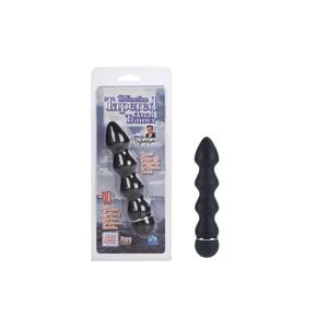 Анальная елочка 10-Function Tapered Anal Trainer рефленый с вибрацией черный