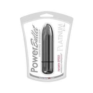 Вибро-пуля Platinum PowerBullet 7.6 cm с подсветкой кнопки, серая