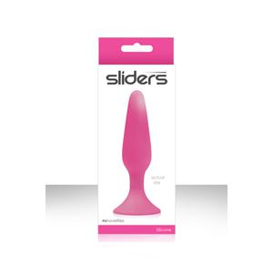 Анальная пробка Sliders Silicone Anal Plugs Small на присоске из силикона розовая