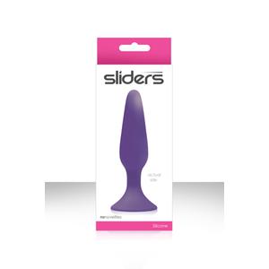 Анальная пробка Sliders Silicone Anal Plugs Small на присоске из силикона фиолетовая