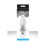 Анальная пробка рельефная Pinnacle Vibrating Pleasure Plug с вибрацией прозрачная