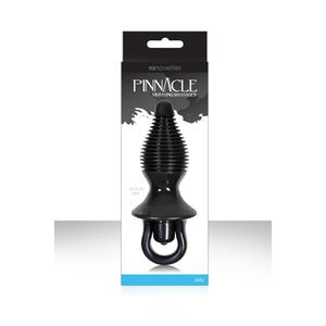 Анальная пробка рельефная Pinnacle Vibrating Pleasure Plug с вибрацией черная