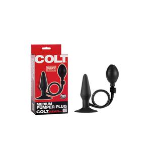 Анальная пробка-расширитель COLT MEDIUM PUMPER PLUG из силикона черная