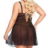 Комбинация и стринги SoftLine Collection Berta, черный, XL