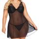 Комбинация и стринги SoftLine Collection Berta, черный, XL