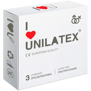 ПРЕЗЕРВАТИВЫ UNILATEX "ULTRA THIN" ультратонкие, 3 шт., арт. 3012¶