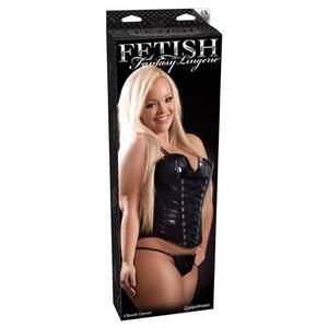 Корсет Classic Corset со стрингами, черный, XL