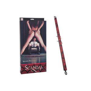 Металическая палочка с креплениями для бондажа для ног Scandal Spreader Bar в атласе черно-красная