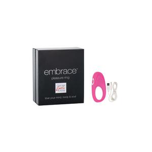 Перезаряжаемое эрекционное кольцо с вибро-стимулятором Embrace Pleasure Ring розовое