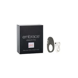 Перезаряжаемое эрекционное кольцо с вибро-стимулятором Embrace Pleasure Ring серое