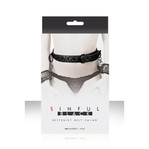 Ремень на пояс Sinful Black Restraint Belt Small черный