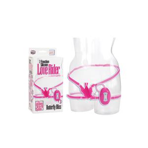 Стимулятор клитора 7-Function Silicone Love Rider Butterfly Bliss из силикона розовый