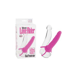 Страпон на пенис Silicone Love Rider Dual Penetrator розовый