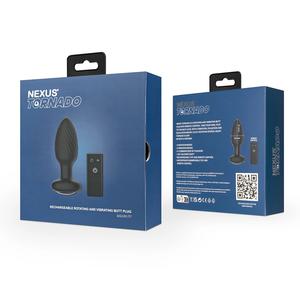 Анальная вибровтулка Nexus Tornado Medium с функцией вращения, черная