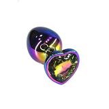 Серебряная ребристая анальная пробка  темно-зелены