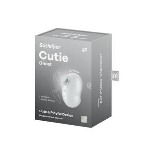Вакуум-волновой стимулятор клитора с вибрацией Satisfyer Cutie Ghost, силикон, белый, 9,1 см