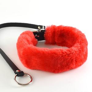 Ошейник "Lite" с красным мехом