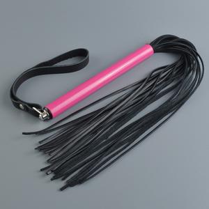 Плеть MIX черная, розовая ручка, 47 см