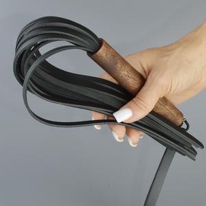 Плеть кожаная маленькая Эко серия, черная, 44 см