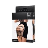 Мини-юбка Glossy Leanne из материала Wetlook, черный, M
