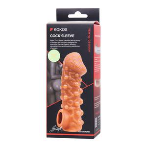 Насадка реалистичная KOKOS COCK SLEEVE c дополнительной стимуляцией,  13.8 см