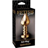 Анальная пробка Fetish Fantasy Gold Luv Plug большая с кристалом золотая