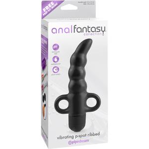 Вибромассажер простаты VIBRATING P-SPOT RIBBED Черный