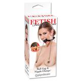 Кляп Fetish Fantasy Series Ball Gag & Nipple Clampsс зажимами на соски черный