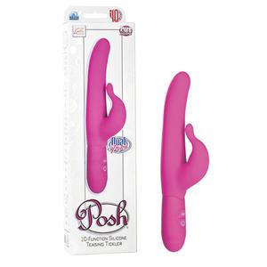 Вибромассажер водонепроницаемый силиконовый  Posh 10-Function Silicone Teasing Tickler - Pink розовый