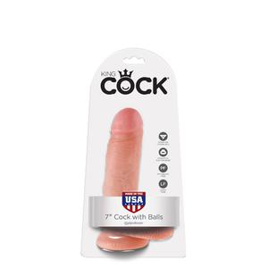 Фаллоимитатор с мошонкой 7" COCK WITH BALLS на присоске телесный