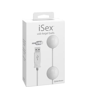 Вагинальные шарики USB KEGEL BALLS на проводе белые с вибрацией