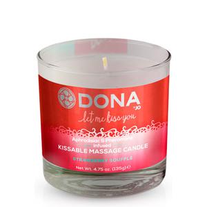 Вкусовая массажная свеча DONA Kissable Massage Candle Strawberry Souffle 135 г.