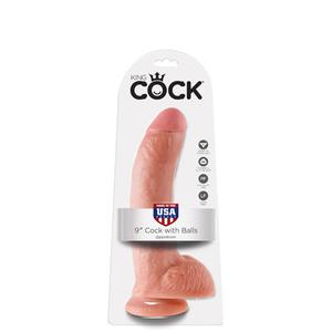 Фаллоимитатор с мошонкой 9" COCK WITH BALLS на присоске телесный