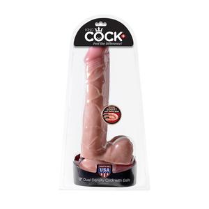 Фаллоимитатор с мошонкой King Cock + Dual Density 12" Cock with Balls - Flesh телесный