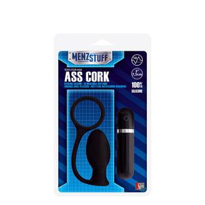 Вибровтулка анальная 7,5 см черная MENZSTUFF ASS CORK SMALL BLACK