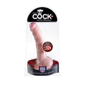 Фаллоимитатор с мошонкой King Cock + Dual Density 9" Cock - Flesh телесный