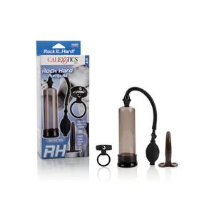 Помпа с набором для сексуальных игр Rock Hard Pump Kit - кольцо на пенис и анальная пробка