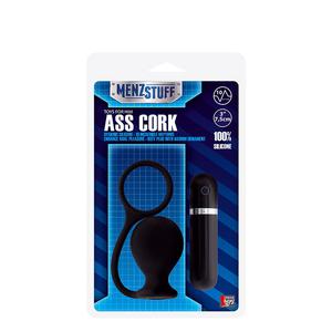 Вибровтулка анальная 7,5 см черная MENZSTUFF ASS CORK WIDE BLACK