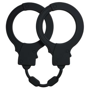 Фиолетовые силиконовые наручники Stretchy Cuffs Black