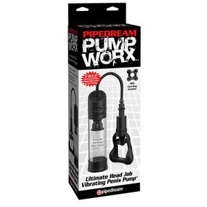 Вакуумная помпа с автоматическим насосом Pump Worx Ultimate Head Job Vibrating Penis Pump - Black