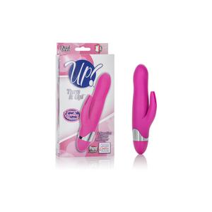 Вибромассажер с клиторальной стимуляцией Turn it Up! 7-Function Silicone Massager-PINK.