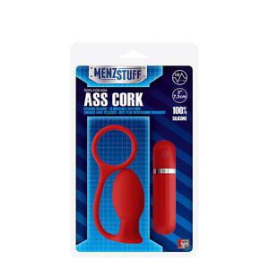 Вибровтулка анальная 7,5 см красная MENZSTUFF ASS CORK SMALL RED