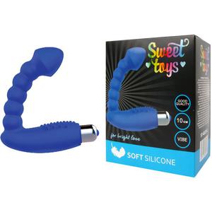 Универсальный стимулятор унисекс с вибрацией от компании Sweet Toys, цвет синий