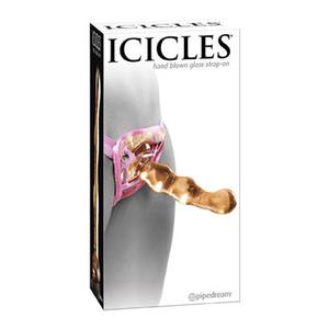 Анальный стимулятор-страпон ICICLES № 36 из стекла желтый