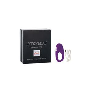 Перезаряжаемое эрекционное кольцо с вибро-стимулятором Embrace Pleasure Ring фиолетовое